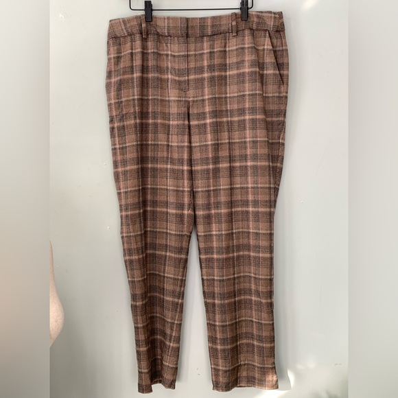 Talbots Hampshire Ankle Lined Wool Blend Lux Plaid Pants 12 - Picture 3 of 10
